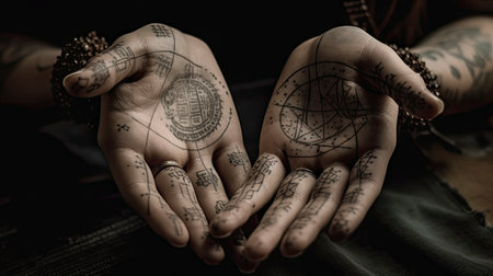 Palmistry Fortune teller. aigenerativeの素材