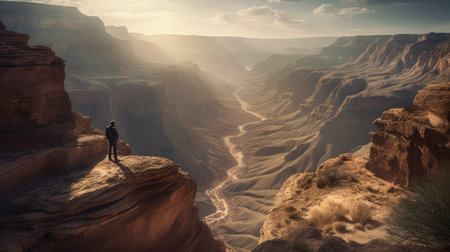 Hike in Grand Canyon National Park in Arizona, United States of Americaの素材