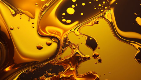 Artistic decoration made of golden resin. Epoxy resin paint, abstract backgroundの素材