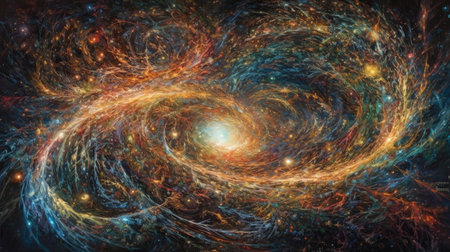 Galaxy in space, computer generated abstract background, 3D renderingの素材
