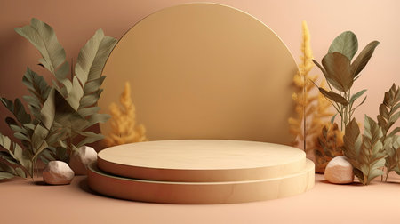 3d render, abstract minimal scene with geometrical shapes, podium for product presentation, mock upの素材