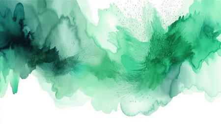 Abstract green watercolor background. Ink in water. Vector illustration.の素材