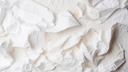 White crumpled paper background. Texture of crumpled paper.の素材
