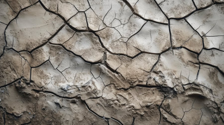 Dry cracked earth background. Dry cracked soil texture. Abstract background.の素材