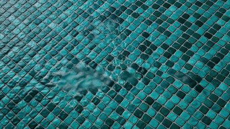 Swimming pool with turquoise tiles. Abstract background and texture.の素材