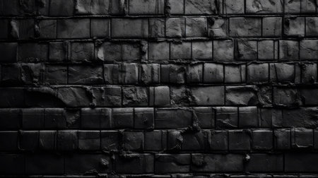 Black brick wall texture background. Black and white brick wall texture background.の素材