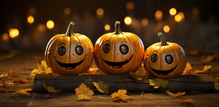 Funny halloween pumpkins on scary background. Illustrations perfect for tickets, flyers, advertising, etc.の素材
