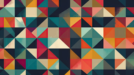 Retro triangle pattern. Abstract geometric background. Vector graphic design.の素材