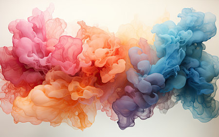 Colorful ink in water. Abstract background. 3D rendering.の素材