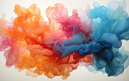 Colorful ink in water. Abstract background. 3D rendering.の素材