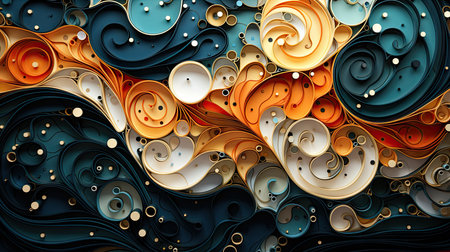 Abstract colorful background with swirls. 3d rendering, 3d illustration.の素材