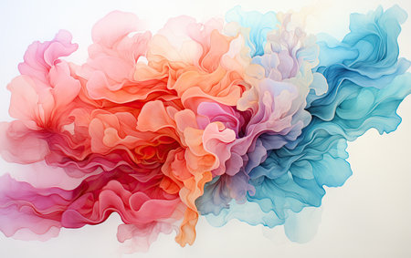 abstract background of colorful acrylic paint in watercolor style on paperの素材