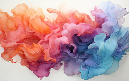 Abstract background of multicolored smoke. 3d rendering, 3d illustration.の素材