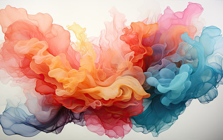 abstract background with multicolored ink in water, vector illustrationの素材