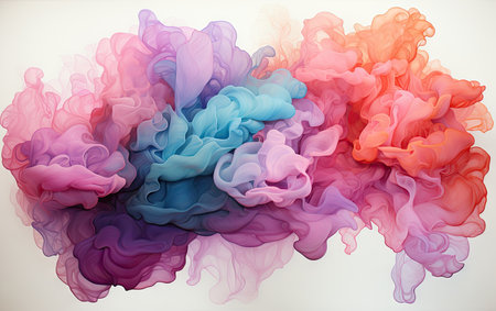Colorful ink in water. Abstract background. 3D rendering.の素材