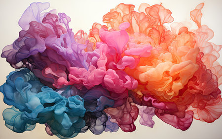 Colorful ink in water. Ink swirling in water. abstract backgroundの素材