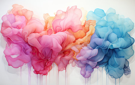 abstract background with colored ink in water. 3d illustration.の素材