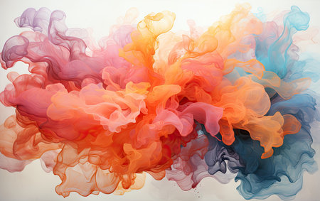 Colorful ink in water isolated on white background. Abstract background.の素材