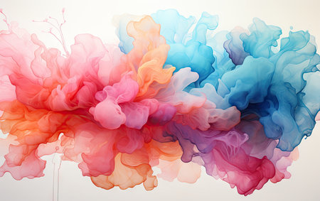 abstract colored ink in water on a white background, abstract backgroundの素材