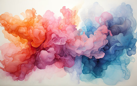 Colorful ink in water. Abstract background. 3D rendering.の素材