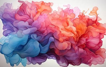 Abstract colorful background. Ink in water. 3d rendering, 3d illustration.の素材