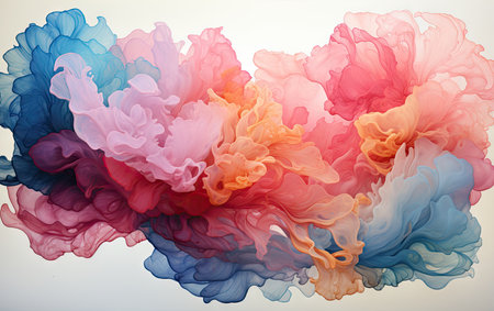 Abstract color ink in water. Ink swirling in water. Colorful abstract background.の素材
