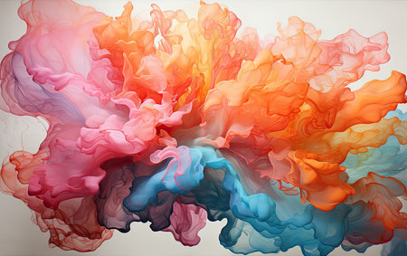 Abstract ink in water. Ink swirling in water. Colorful abstract backgroundの素材
