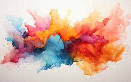 Colorful abstract watercolor background. Ink in water. Vector illustration.の素材