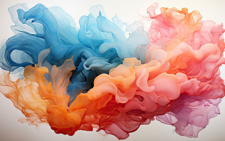 Abstract ink in water. Ink swirling in water. Colorful abstract backgroundの素材