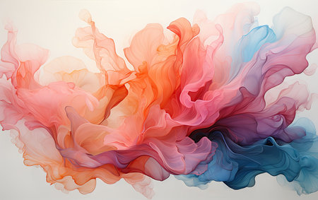 abstract background with multicolored smoke on a light background.の素材