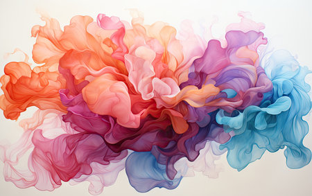 Abstract colorful ink background. Ink in water. 3d rendering.の素材