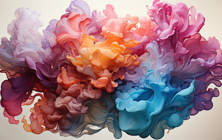 Colorful ink in water. Abstract background. 3d rendering.の素材