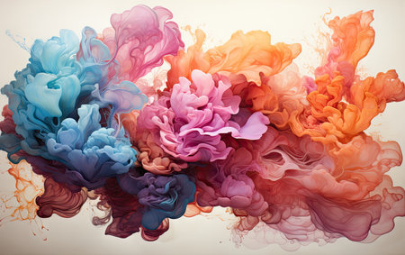 Colorful ink in water. Ink in water. Abstract background.の素材