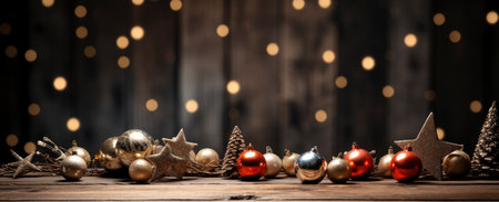 Chrismast tree decoration, Decor for New Year's holiday. Christmas decorations. Home decoration in winter. Festive mood. New Year card. Christmas background.の素材