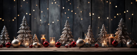 Chrismast tree decoration, Decor for New Year's holiday. Christmas decorations. Home decoration in winter. Festive mood. New Year card. Christmas background.の素材