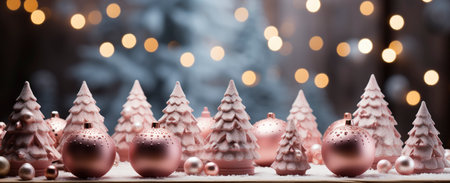 Chrismast tree decoration, Decor for New Year's holiday. Christmas decorations. Home decoration in winter. Festive mood. New Year card. Christmas background.の素材