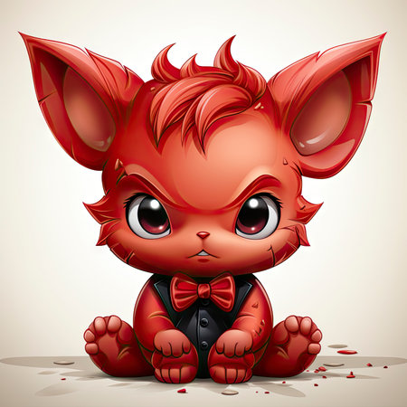 Kawaii Baby devil on white backgroundの素材
