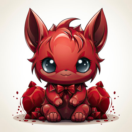 Kawaii Baby devil on white backgroundの素材
