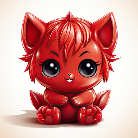 Kawaii Baby devil on white backgroundの素材