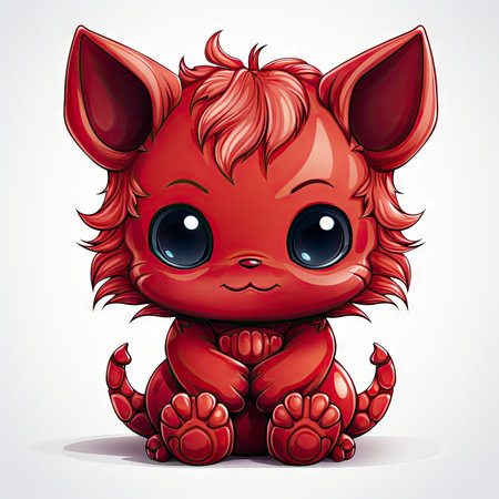 Kawaii Baby devil on white backgroundの素材