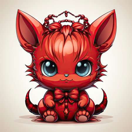 Kawaii Baby devil on white backgroundの素材