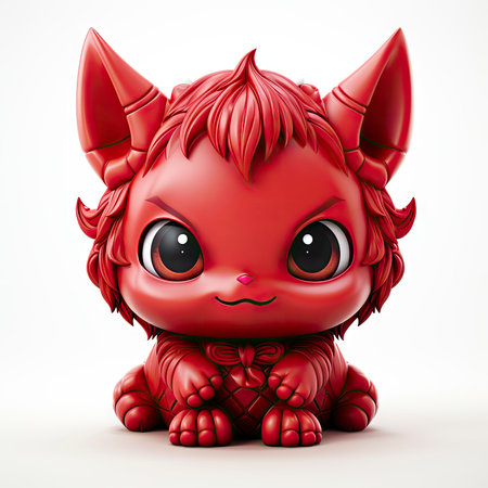 Kawaii Baby devil on white backgroundの素材