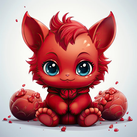 Kawaii Baby devil on white backgroundの素材