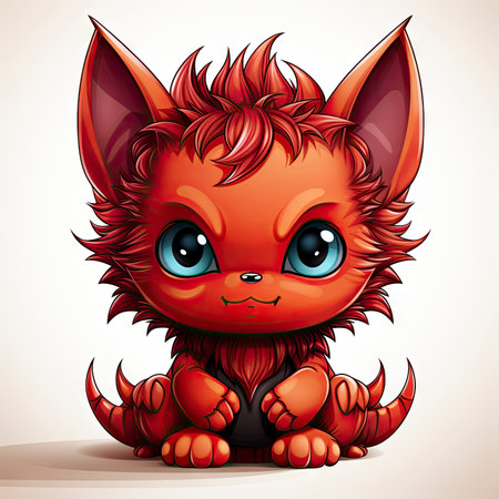 Kawaii Baby devil on white backgroundの素材