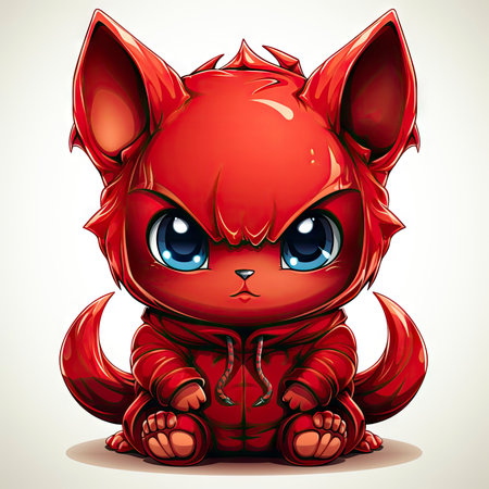 Kawaii Baby devil on white backgroundの素材