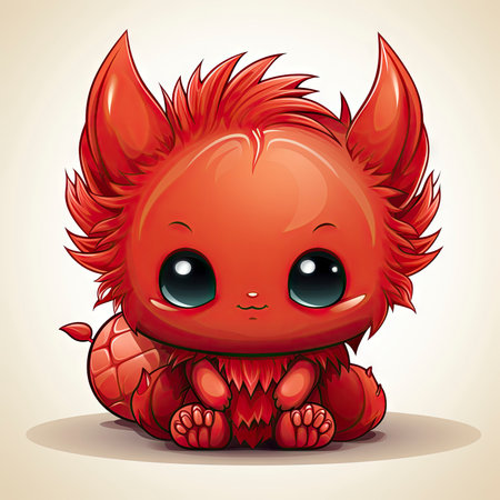 Kawaii Baby devil on white backgroundの素材