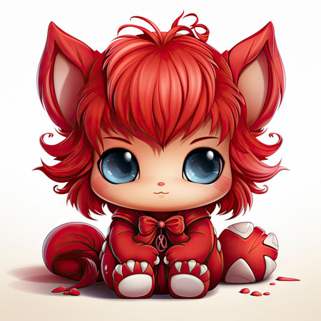 Kawaii Baby devil on white backgroundの素材