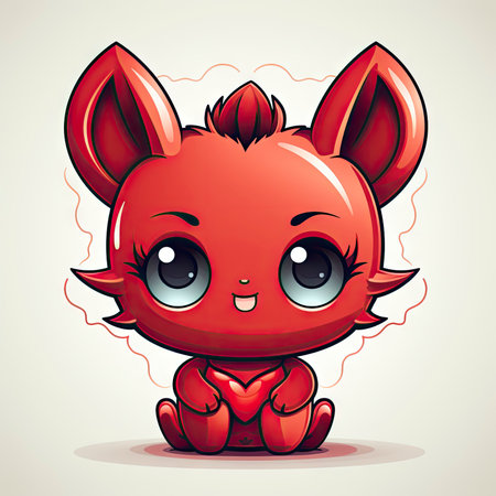Kawaii Baby devil on white backgroundの素材