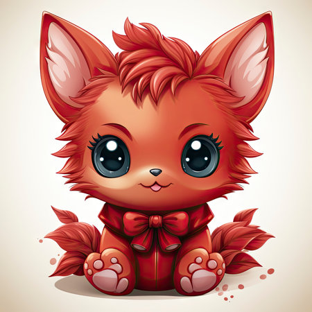 Kawaii Baby devil on white backgroundの素材
