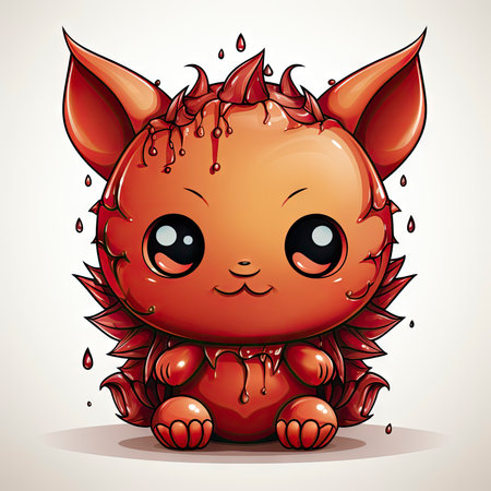 Kawaii Baby devil on white backgroundの素材